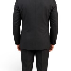 Men's black suit back view